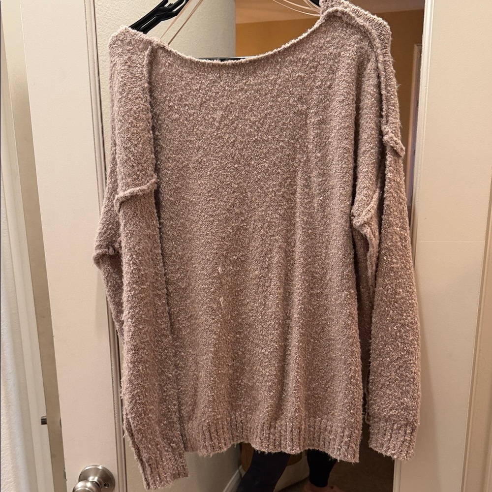Miracle V-Neck Sweater in Soft Beige - Picture 4 of 4